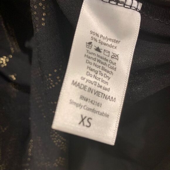 Vintage Metallic Prom Lularoe Black/Gold Elegant Carly XS Flowy Tunic Dress 💜 - Picture 6 of 6